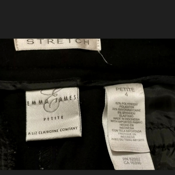 Emma James Liz Claiborne Black Classic Pants Size 4P - Picture 5 of 5